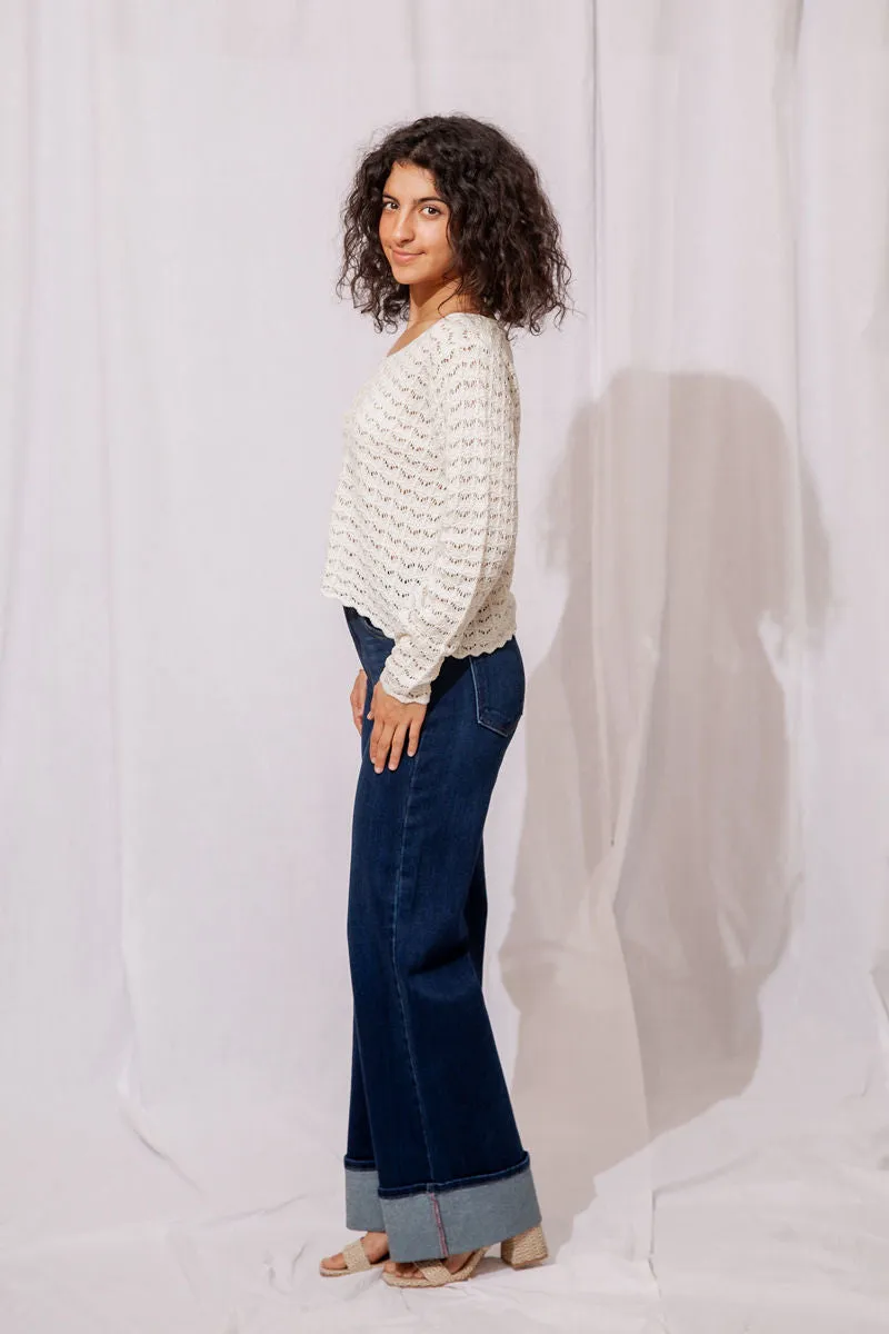 Mila Scallop Hem Sweater