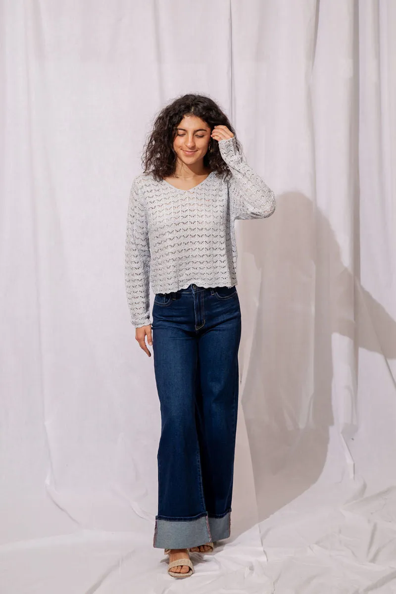 Mila Scallop Hem Sweater