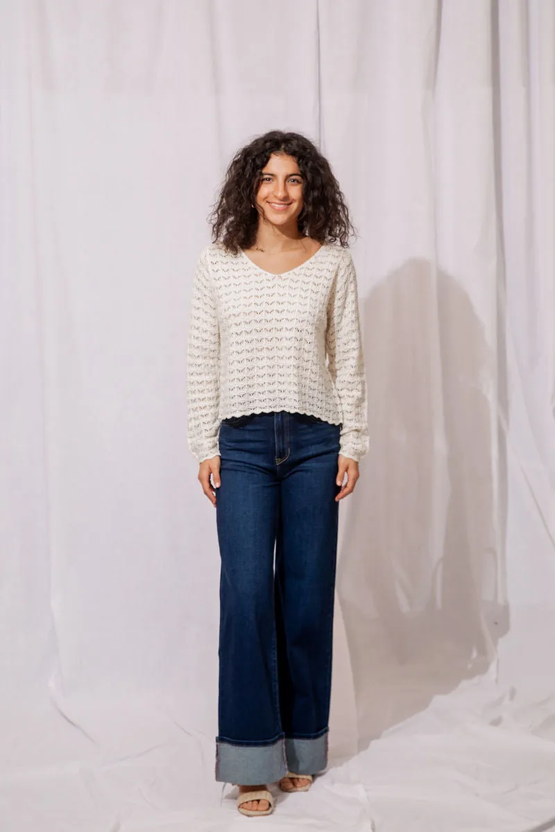 Mila Scallop Hem Sweater