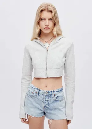 Mini Knit Hoodie (Light Grey)