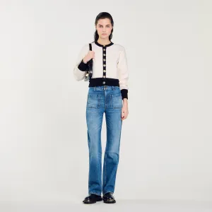 Monaco Knit Cardigan Ecru / Black