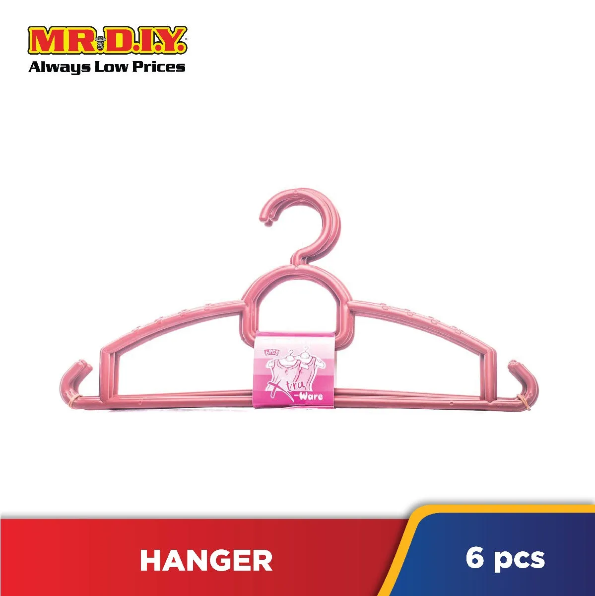 (MR.DIY) 6pcs Plastic X-Ware Clothes Hanger (H17.5xL36cm)