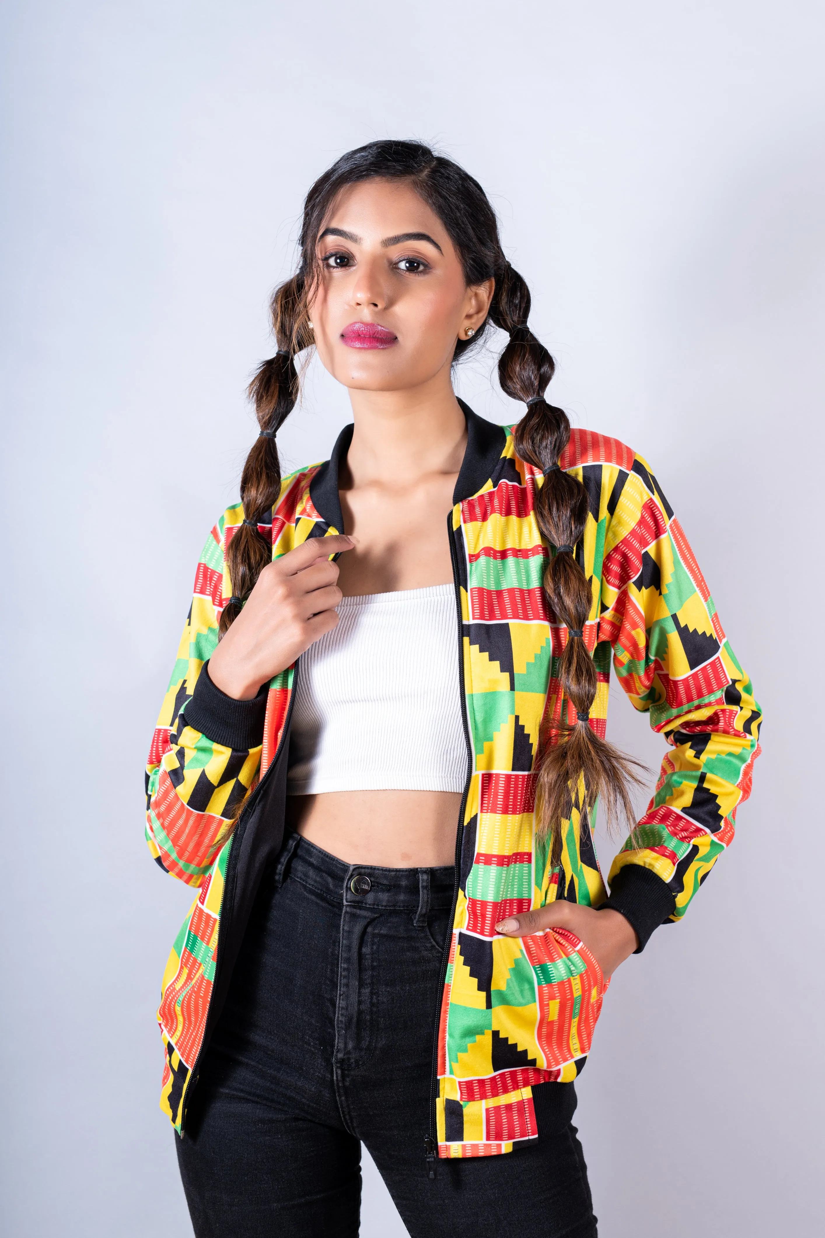 Multicolor African Wax Printed Jacket For Women