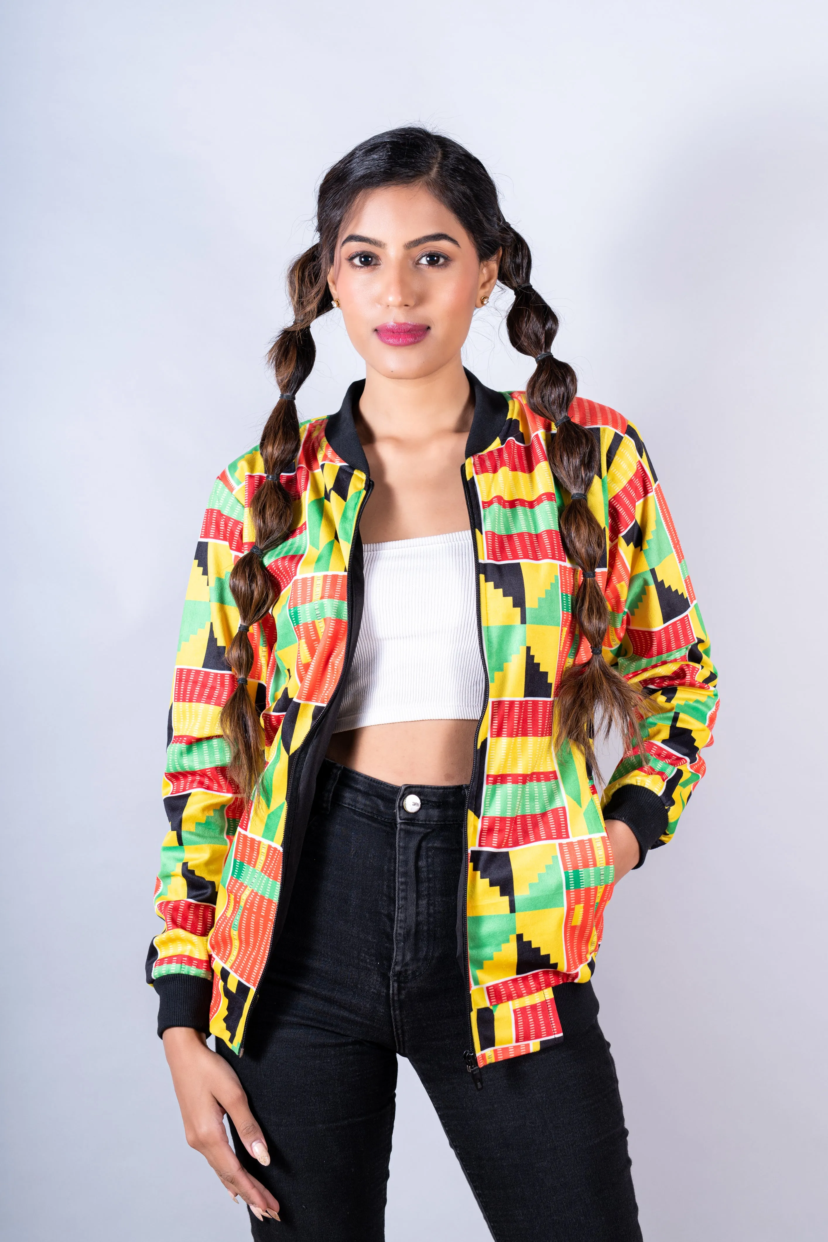 Multicolor African Wax Printed Jacket For Women