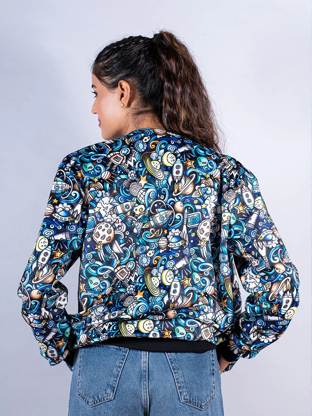 Multicolor Moonshine Printed Velvet Jacket For Women