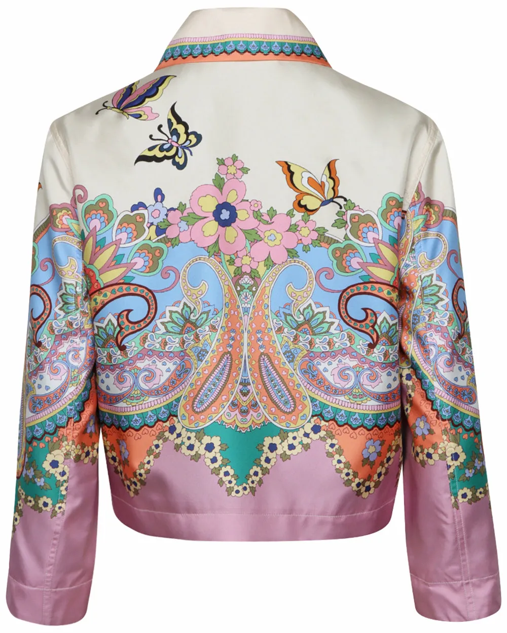 Multicolor Paisley Cropped Jacket