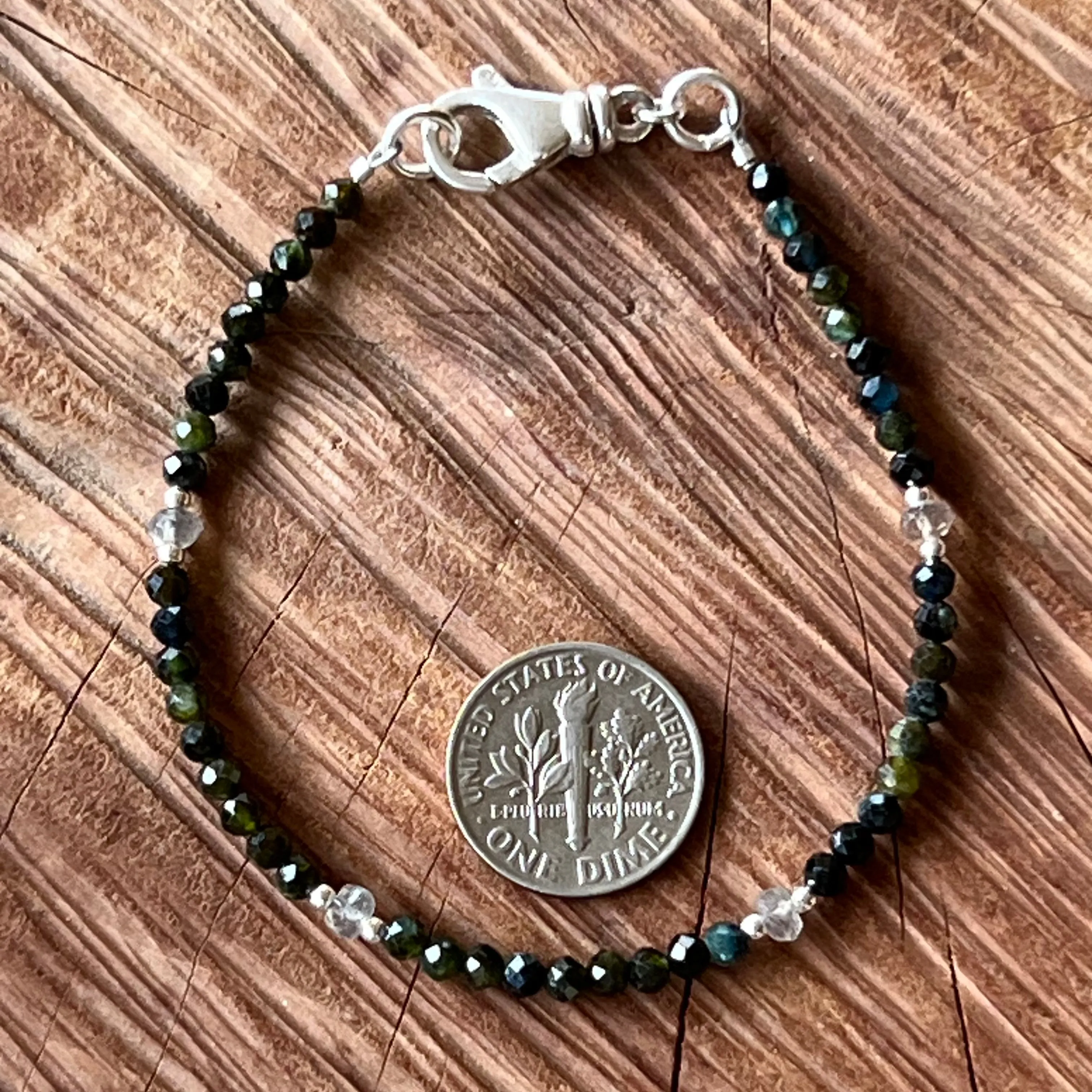 Natural Green Paraiba Tourmaline Labradorite Bracelet
