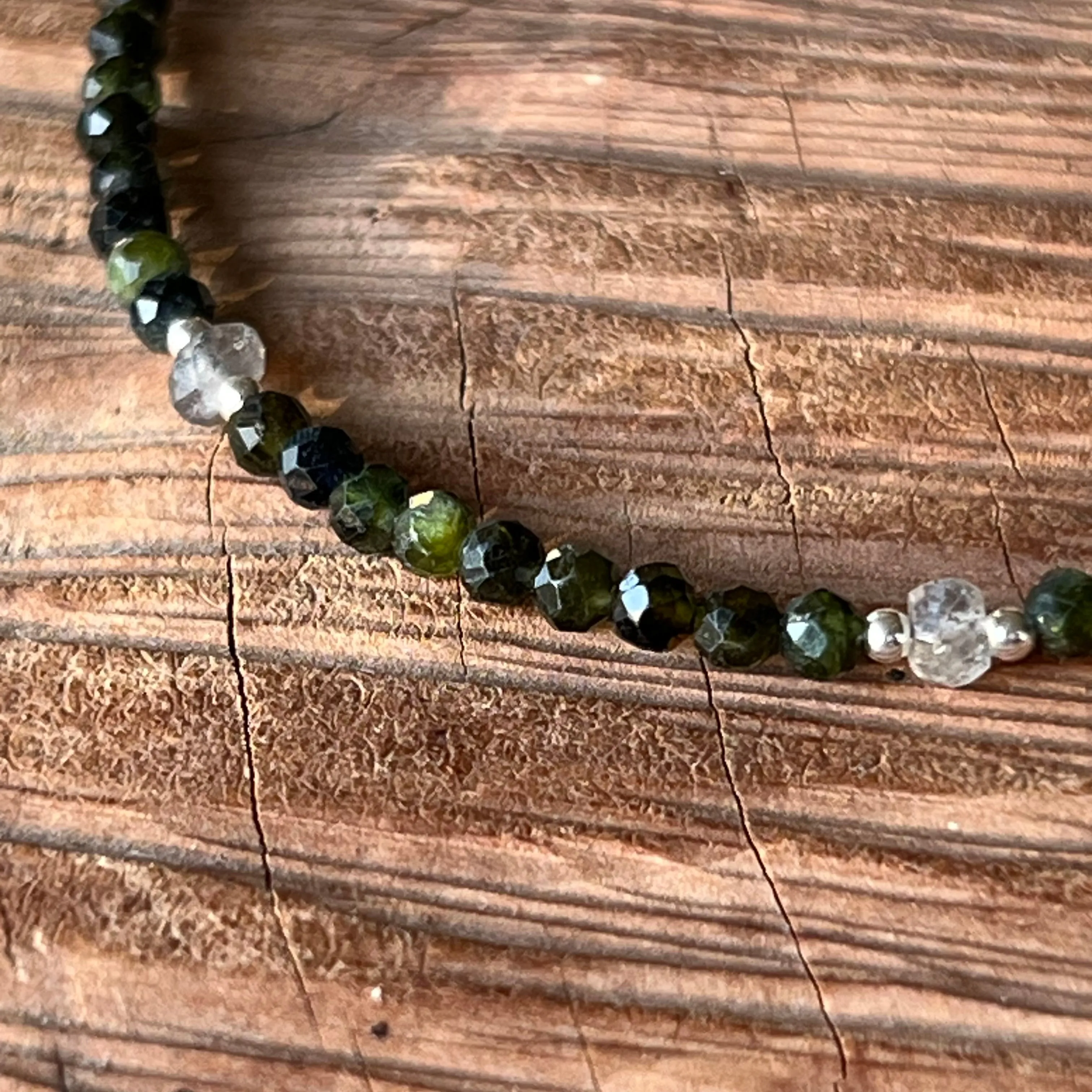 Natural Green Paraiba Tourmaline Labradorite Bracelet