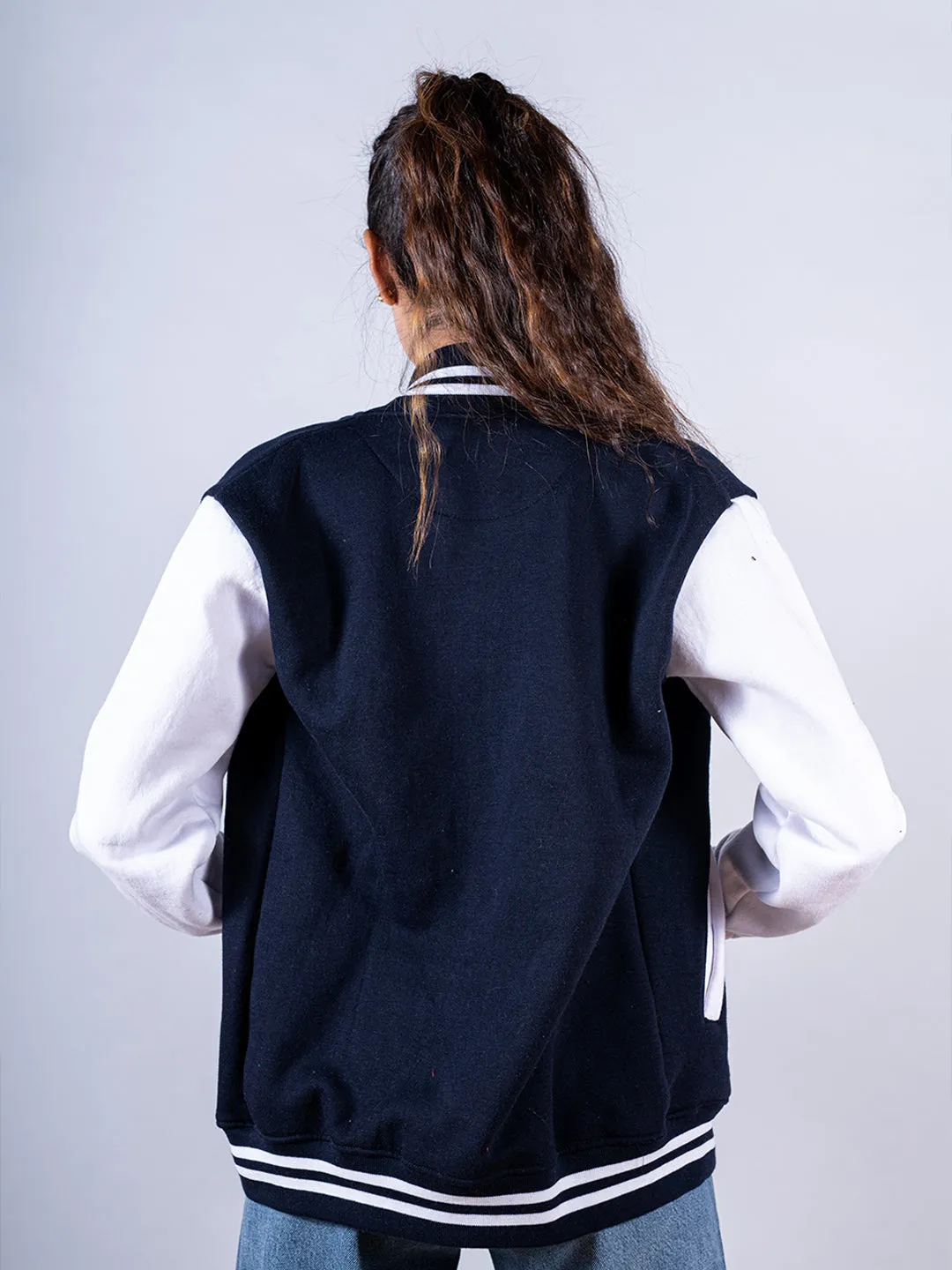 Navy Blue S Varsity Jacket For Women