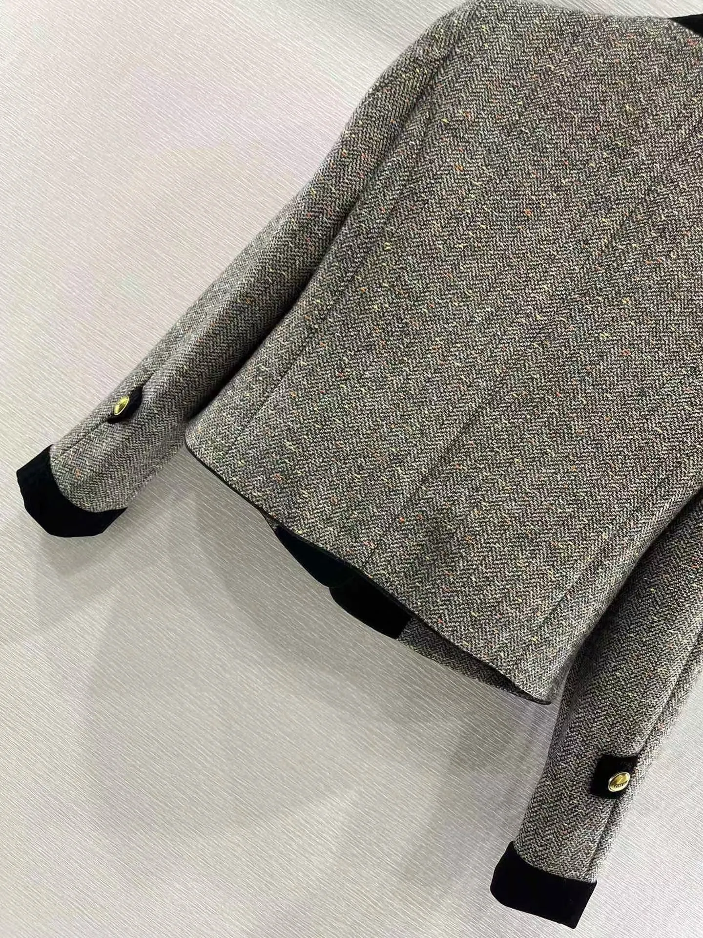 New round neck wool and cotton jacket