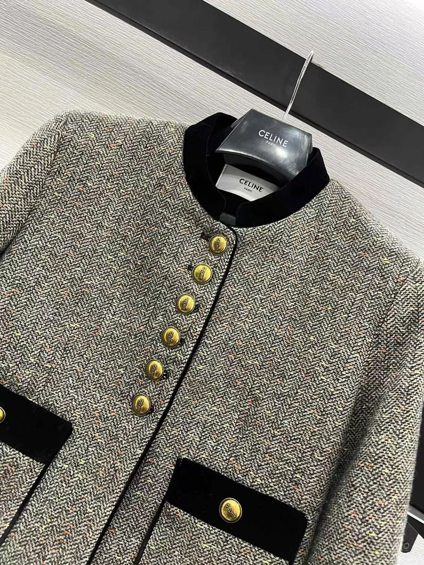 New round neck wool and cotton jacket