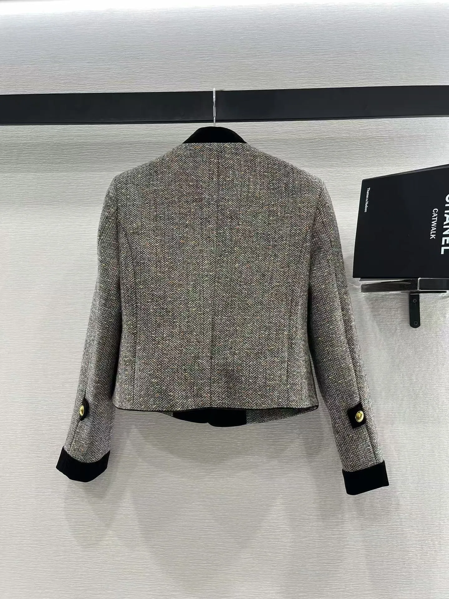 New round neck wool and cotton jacket