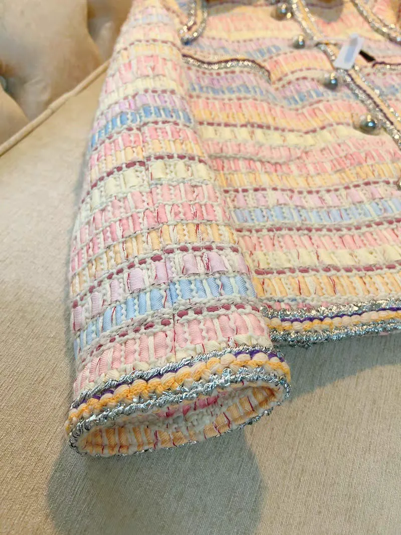 New woven collar tweed jacket