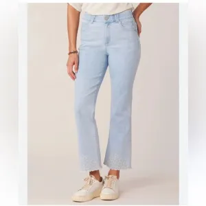 NEW WITH TAGS DEMOCRACY “AB”SOLUTION HIGH RISE CROPPED ITTY BITTY FLARE JEANS 14