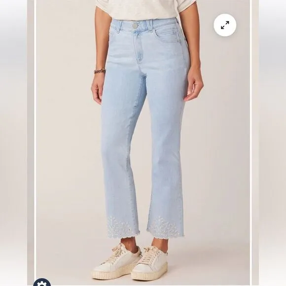 NEW WITH TAGS DEMOCRACY “AB”SOLUTION HIGH RISE CROPPED ITTY BITTY FLARE JEANS 14