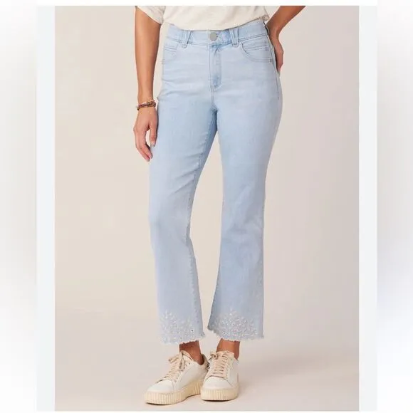 NEW WITH TAGS DEMOCRACY “AB”SOLUTION HIGH RISE CROPPED ITTY BITTY FLARE JEANS 14
