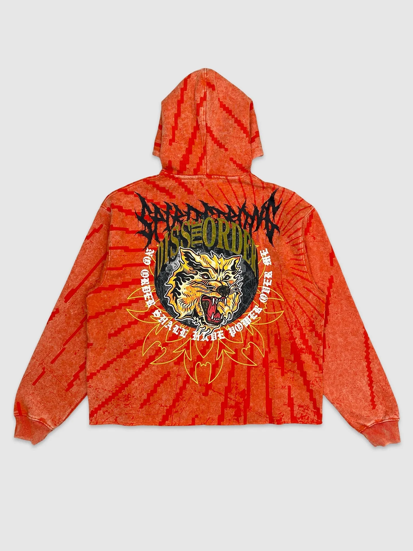 NOR-GN4105-Dissorder Wolf Crop Hoodie
