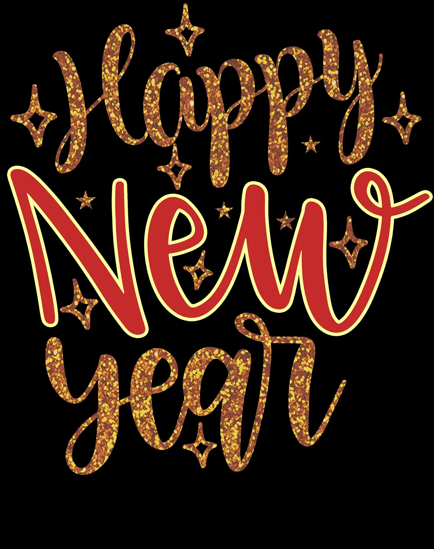 NYE Happy New Year Stars Sparkle Bling Party Eve Celebration Men's T-Shirt