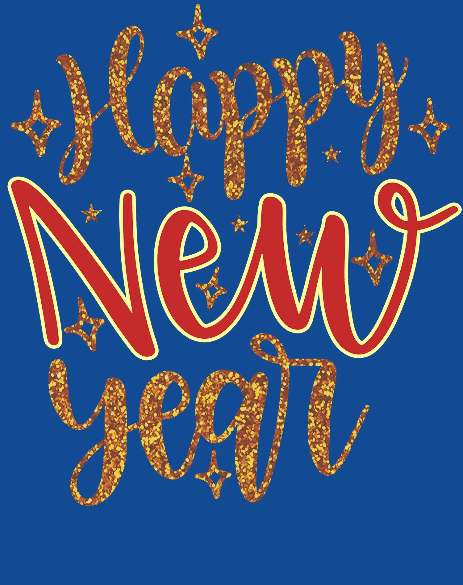NYE Happy New Year Stars Sparkle Bling Party Eve Celebration Men's T-Shirt