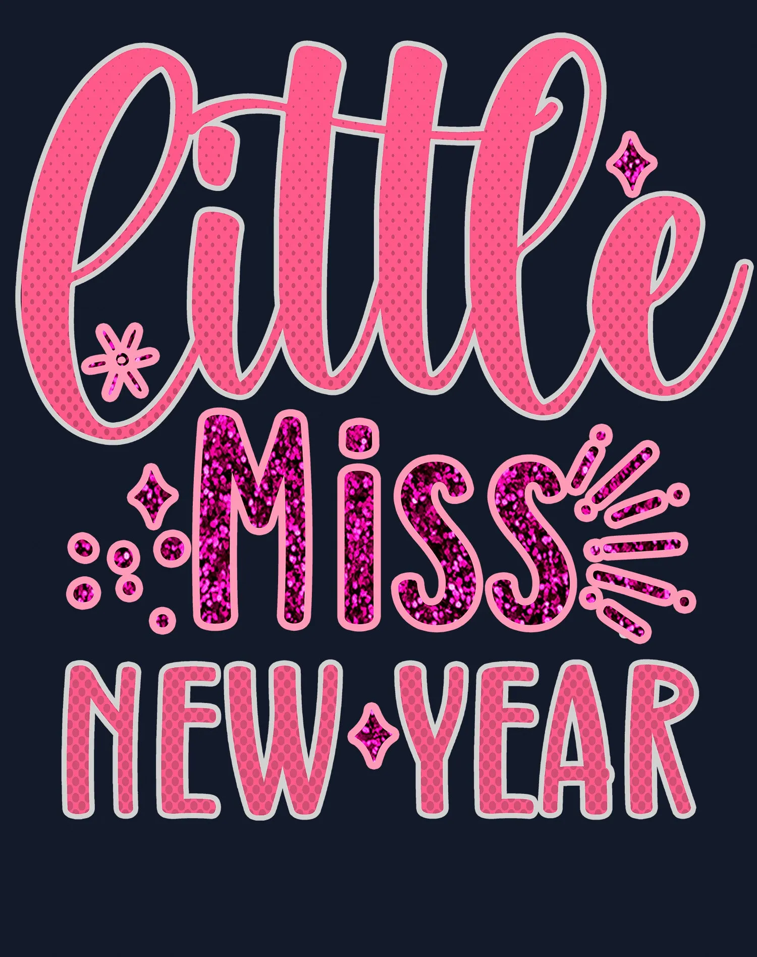 NYE Little Miss New Year Sparkle Bling Party Eve Celebration Women's T-Shirt
