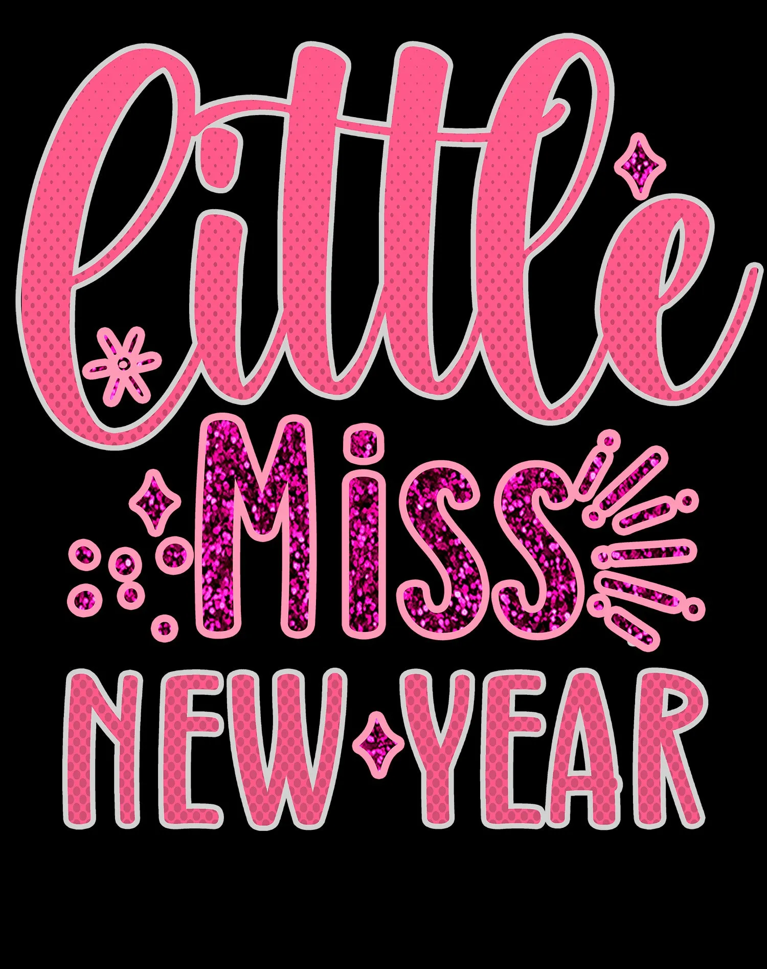 NYE Little Miss New Year Sparkle Bling Party Eve Celebration Women's T-Shirt