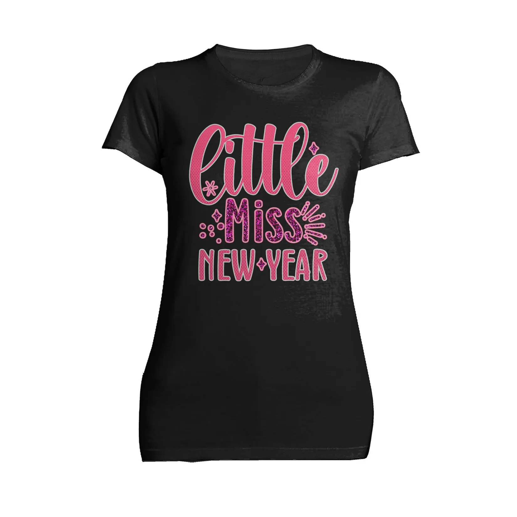 NYE Little Miss New Year Sparkle Bling Party Eve Celebration Women's T-Shirt