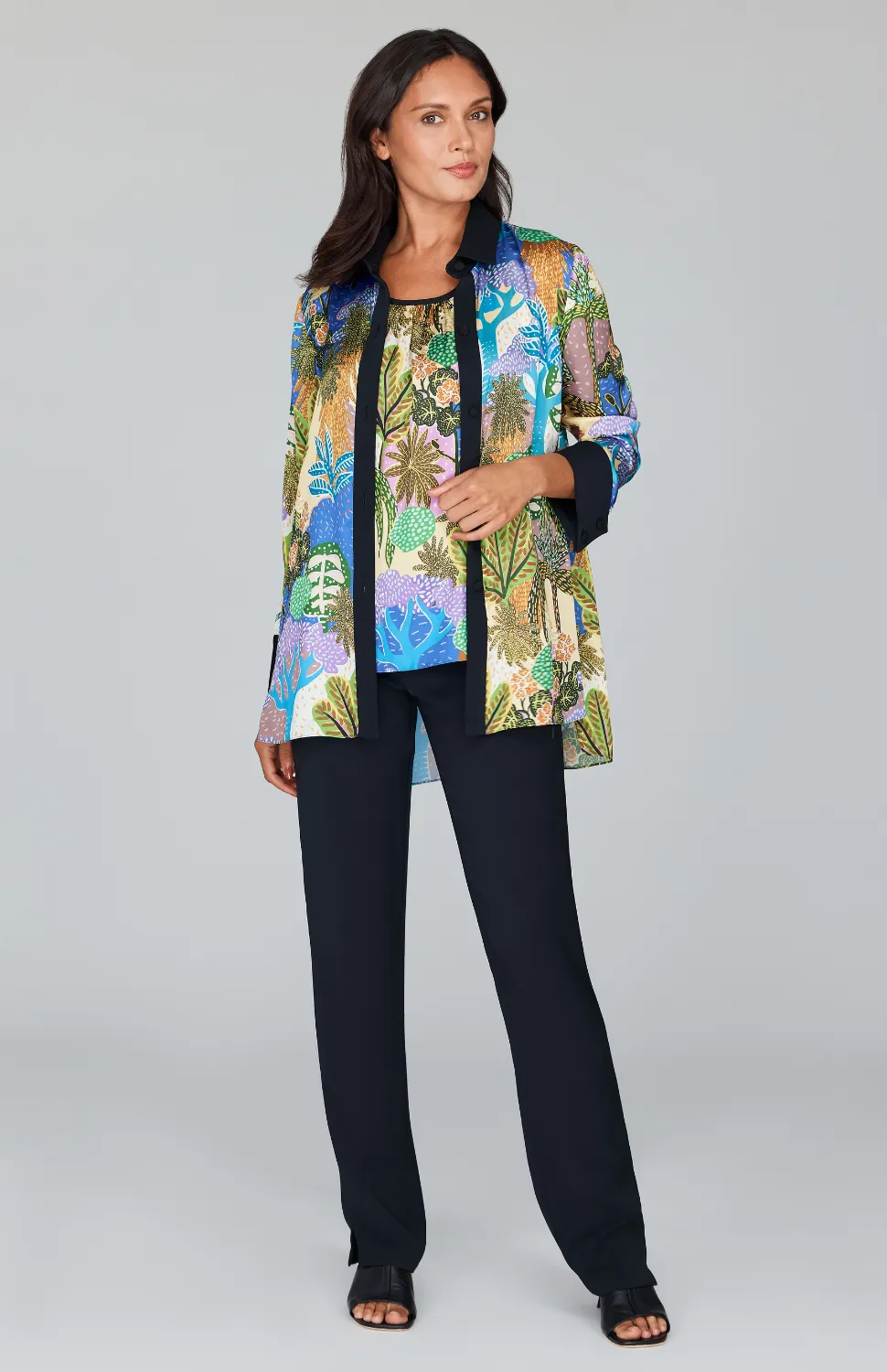 Oasis Print Gather Neck Camisole