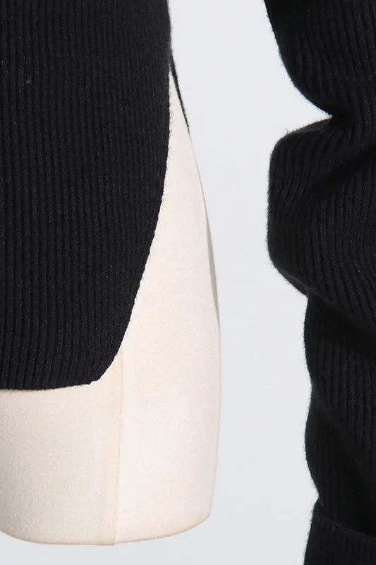 OFF SHOULDER KNIT CROPPED SWEATER