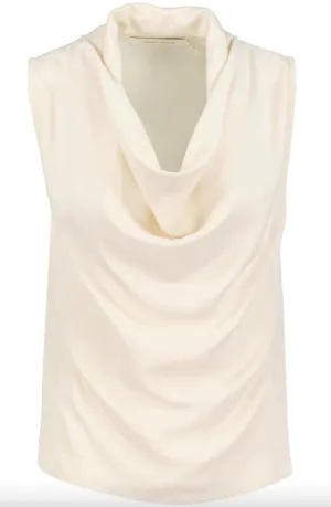 Olivia Cowl Neck Top-Pearl