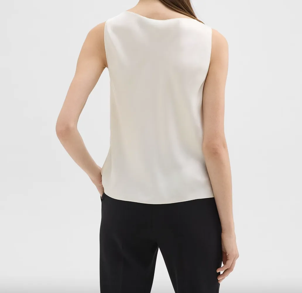 Olivia Cowl Neck Top-Pearl