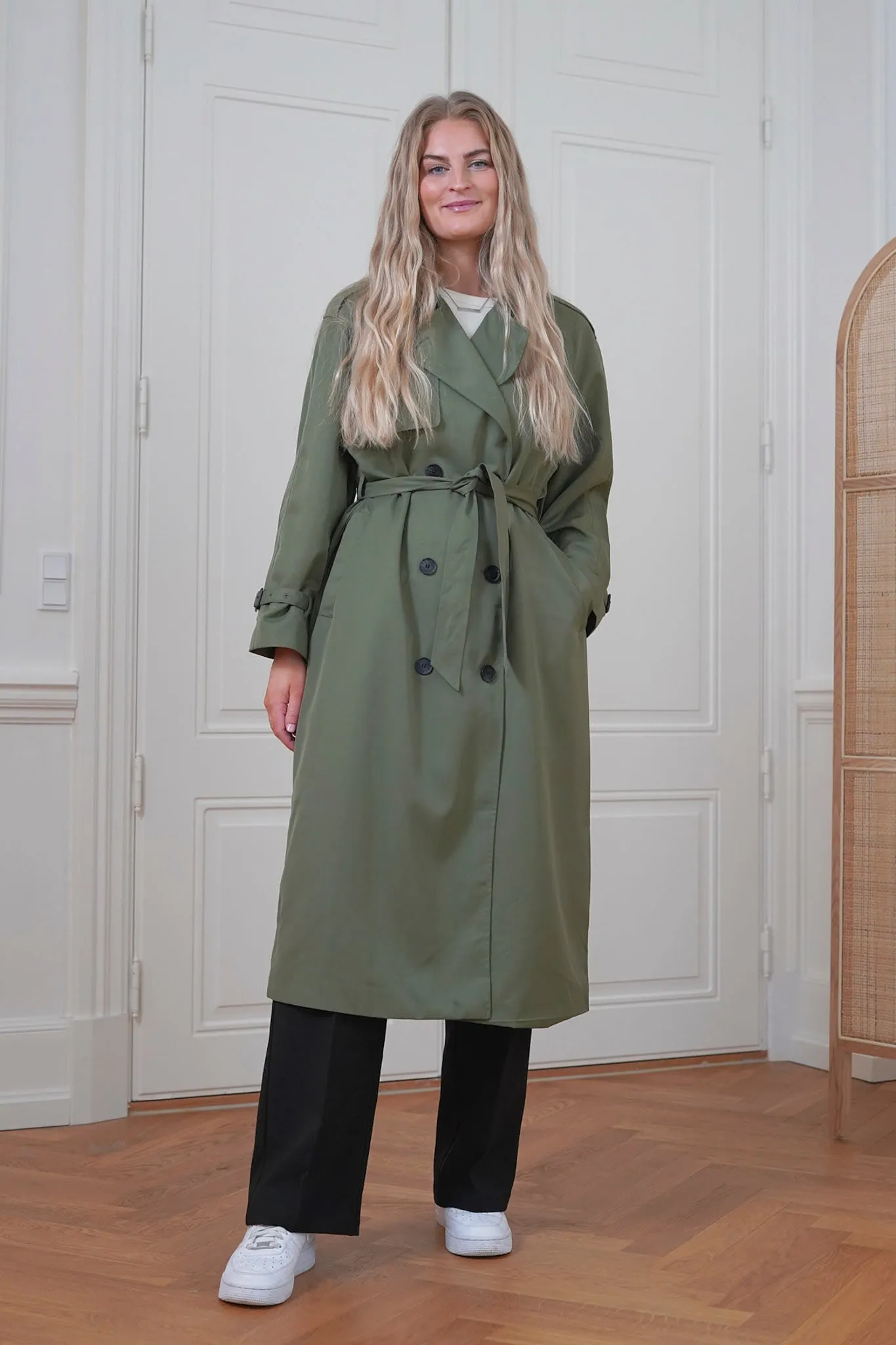 ONLChloe Trenchcoat - Mørkegrøn