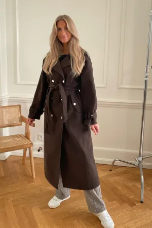 ONLSepia Trenchcoat - Mørkebrun