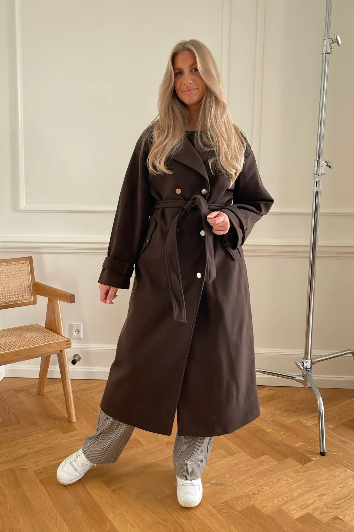 ONLSepia Trenchcoat - Mørkebrun