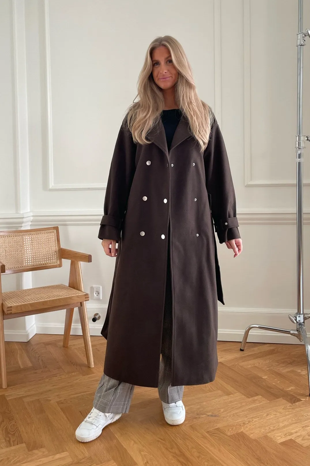 ONLSepia Trenchcoat - Mørkebrun