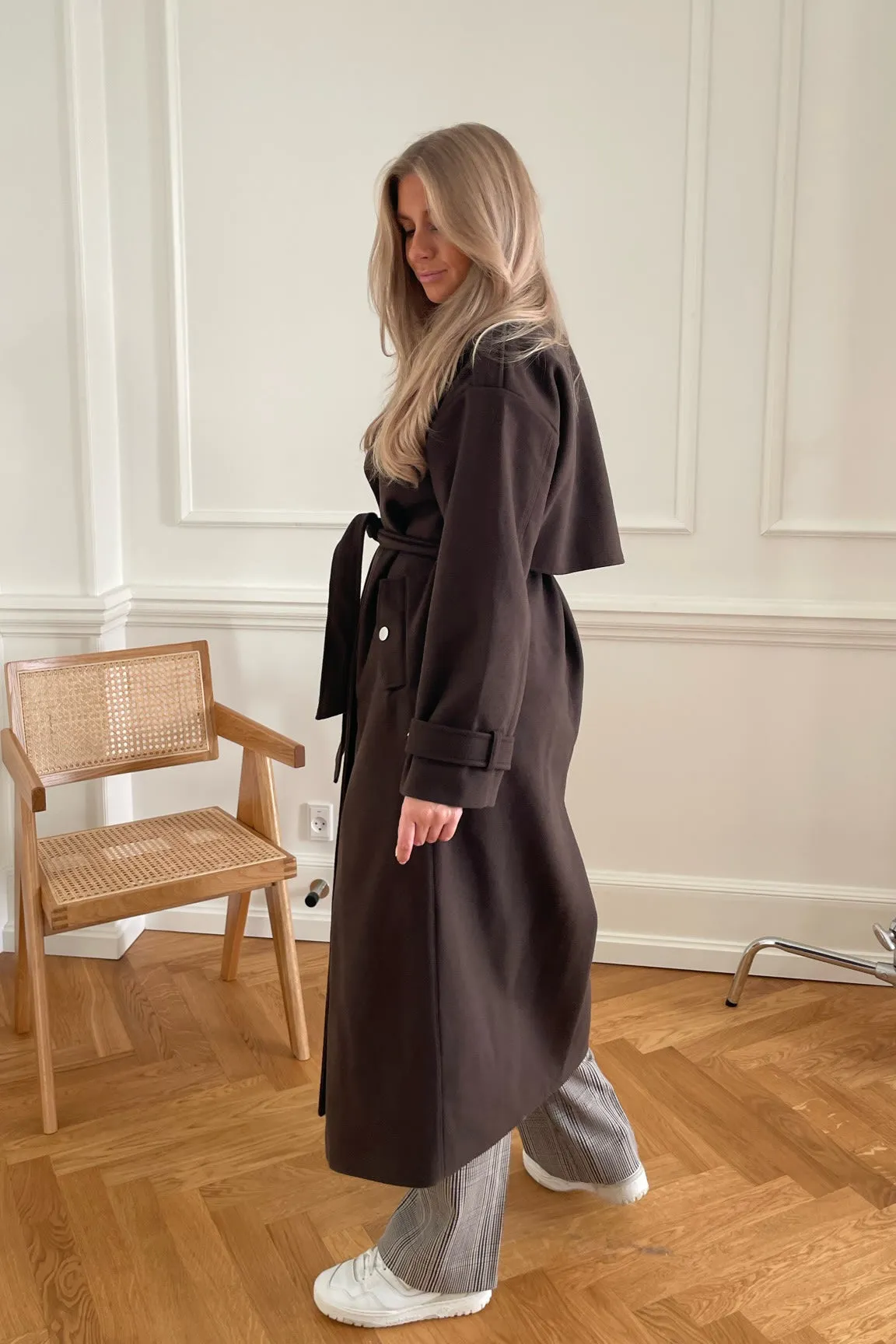ONLSepia Trenchcoat - Mørkebrun