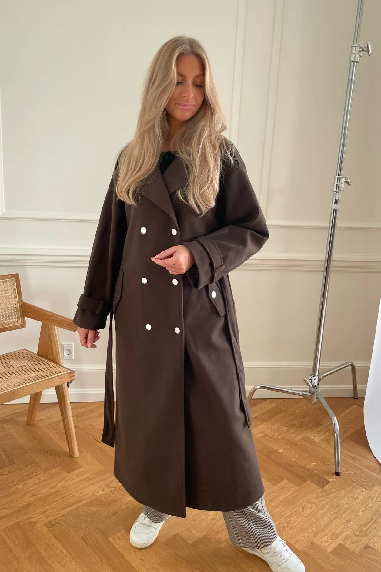ONLSepia Trenchcoat - Mørkebrun