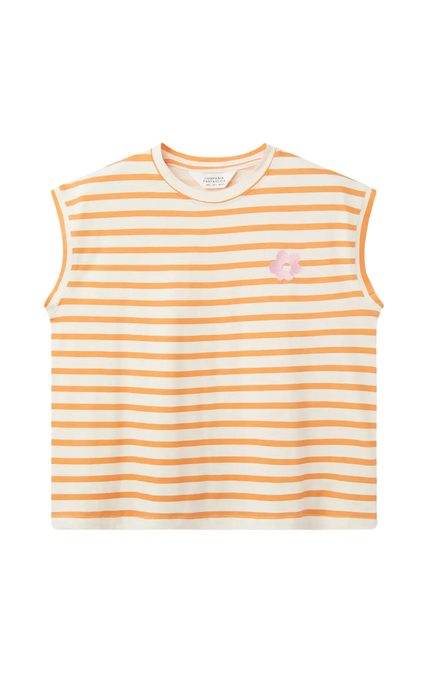Orange Striped Print T-shirt