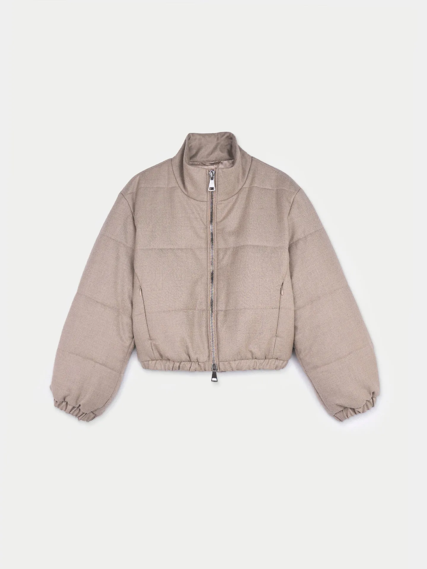 Organic Colour Cropped High-Neck Cashmere Jacket