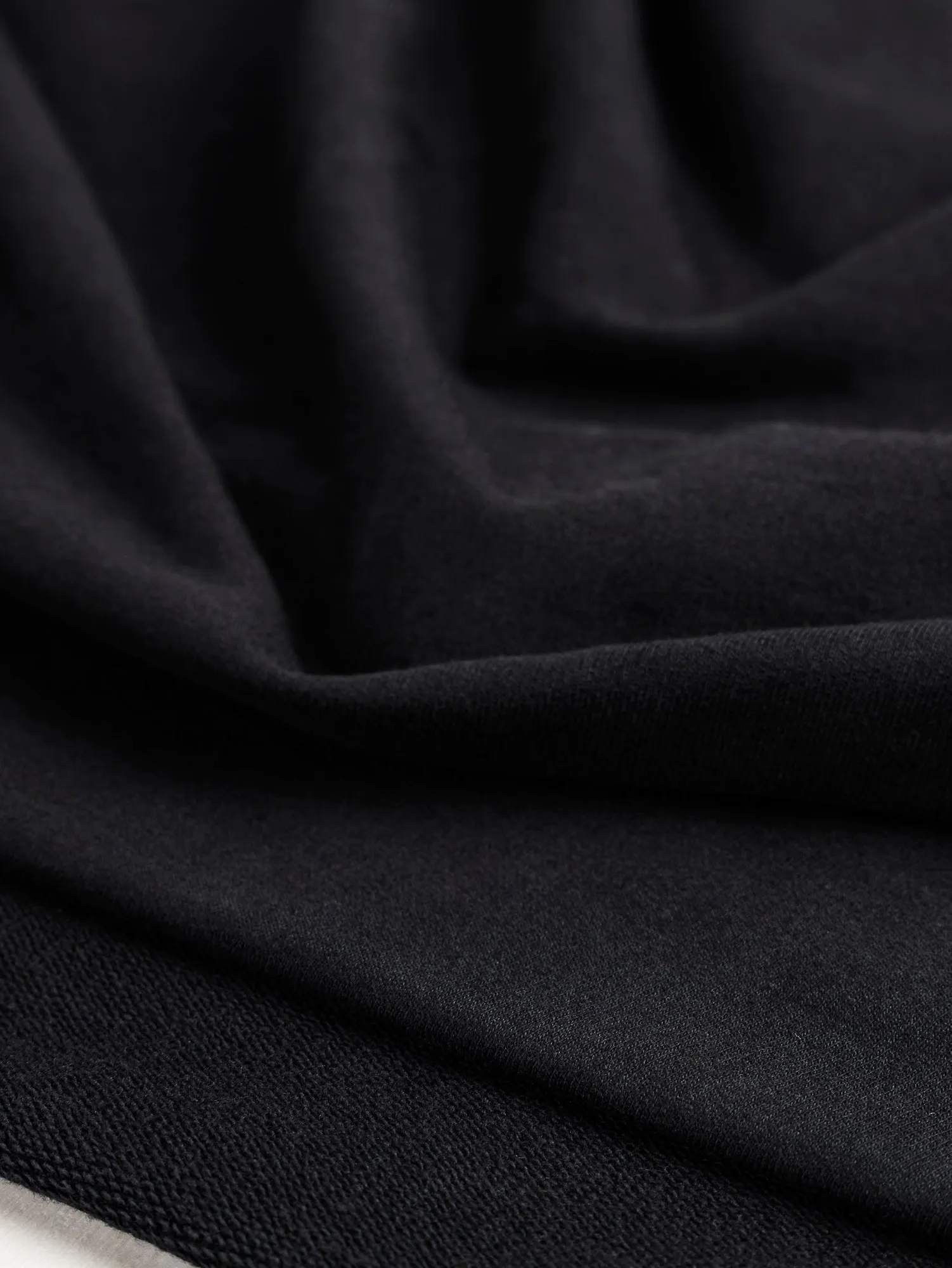 Organic Cotton Heavy French Terry - Black - Swatch