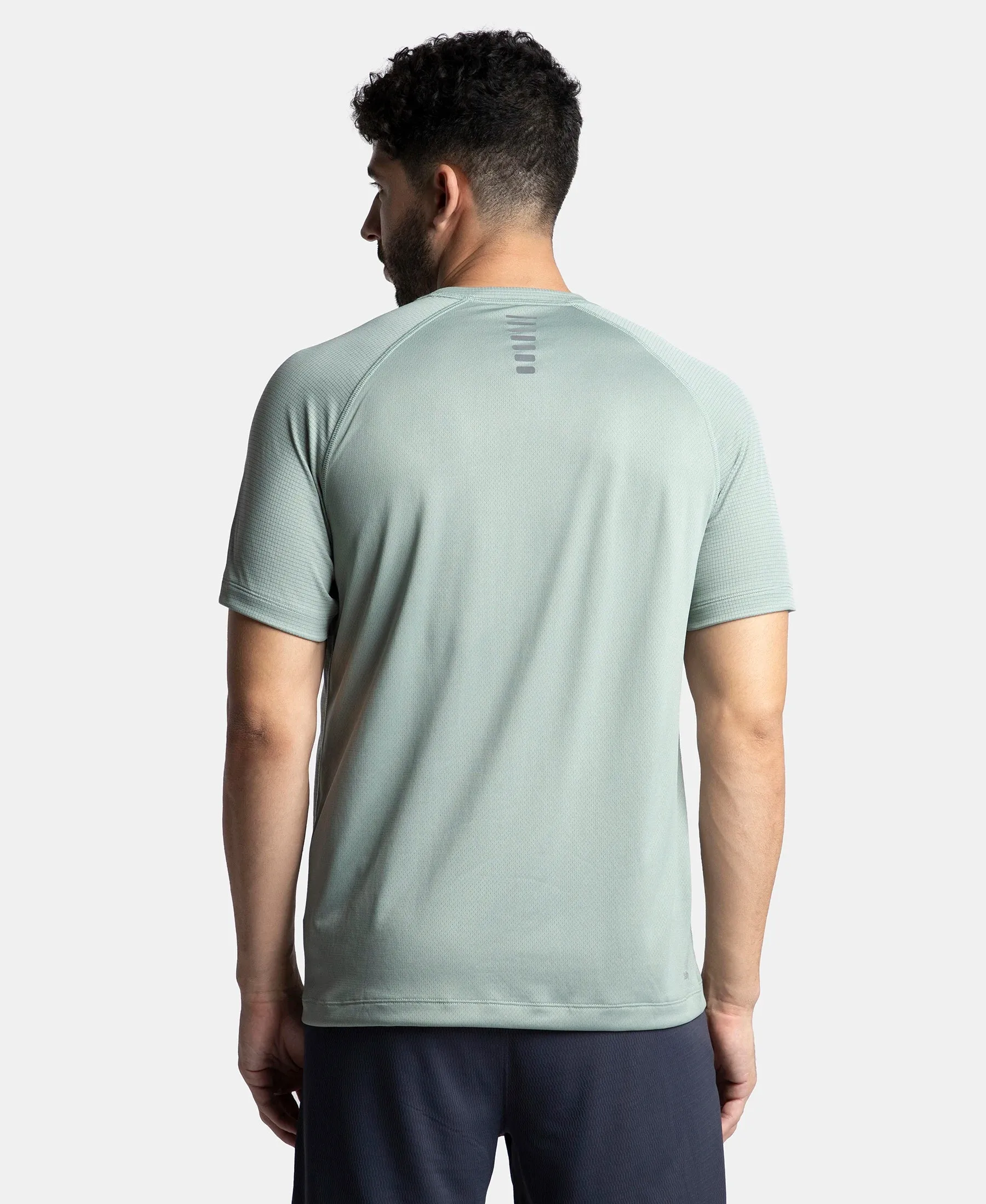 Pack of 2 Lightweight Microfiber Solid Round Neck Half Sleeve T-Shirt with Breathable Mesh - Iceberg Green & Black
