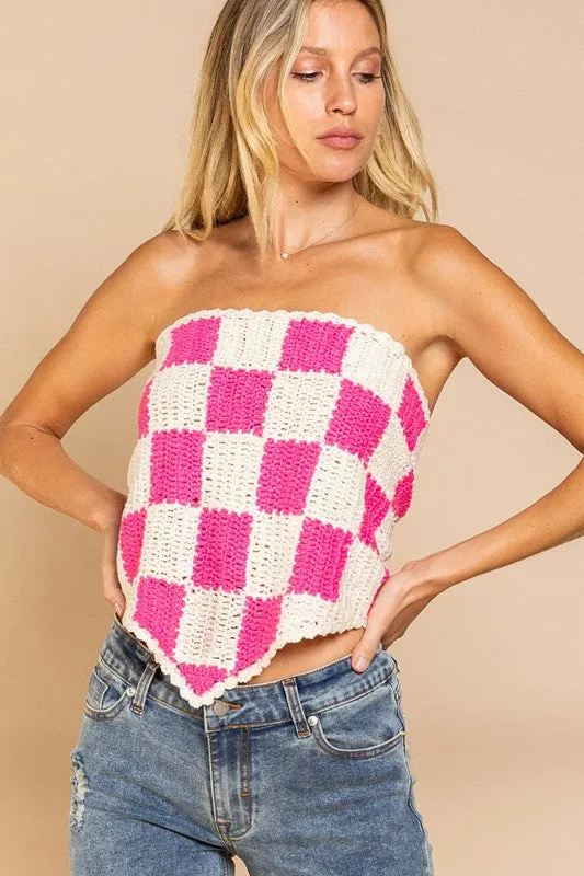 Panama Checker Tie Top