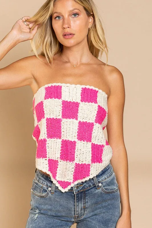 Panama Checker Tie Top