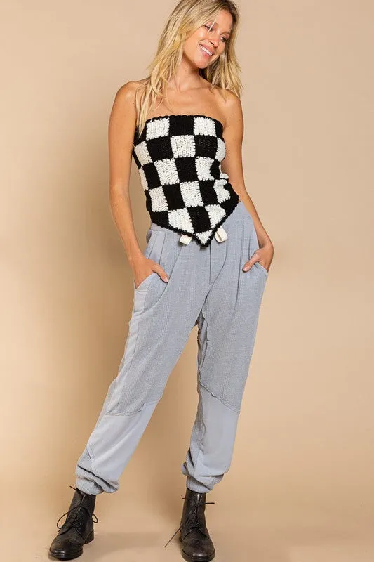 Panama Checker Tie Top
