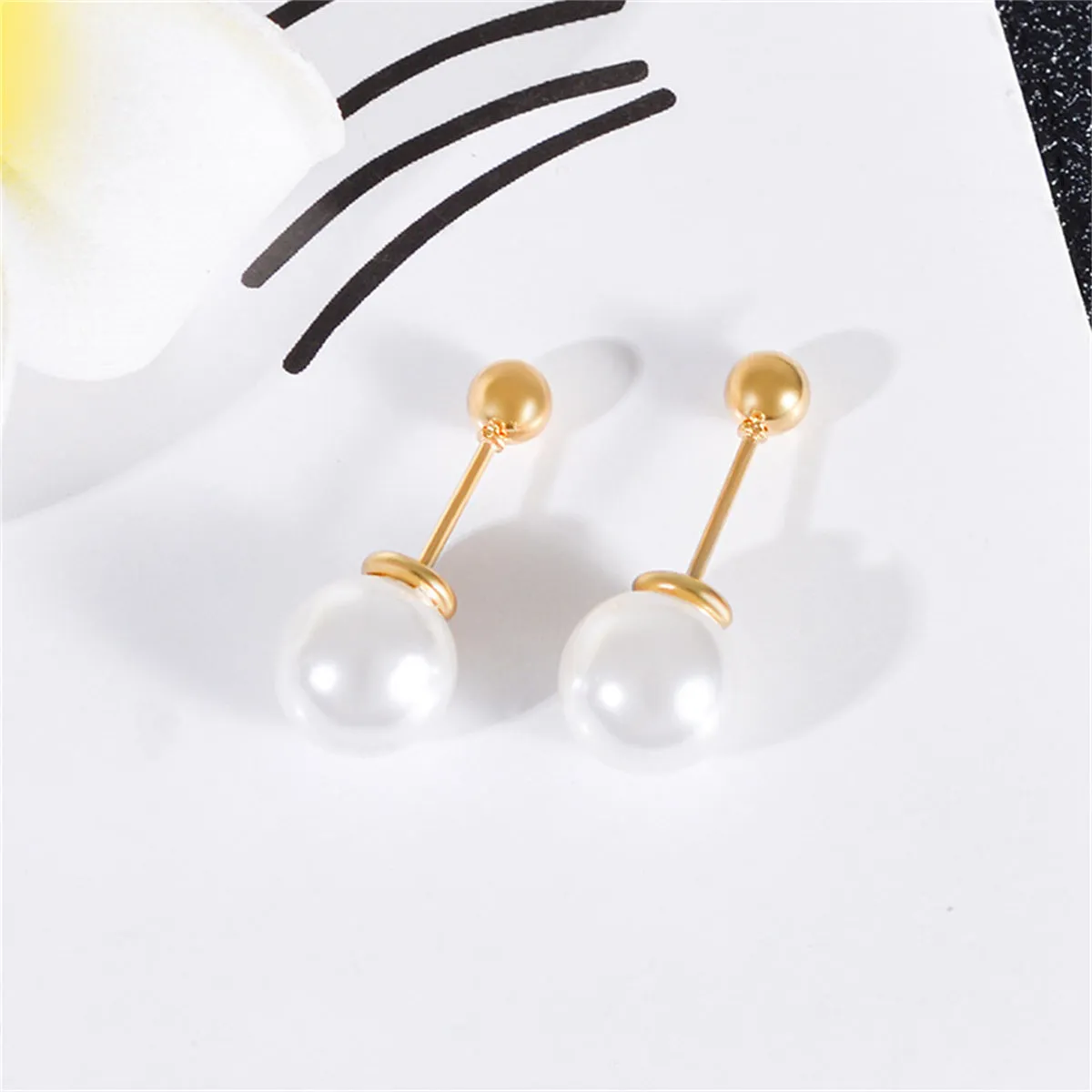 Pearl & 18K Gold-Plated Ear Jackets