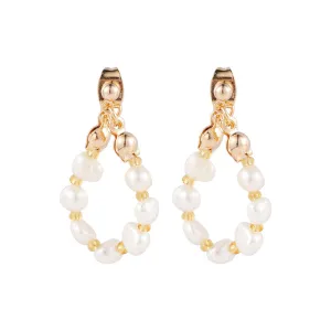 Pearl & 18K Gold-Plated Teardrop Ear Jackets