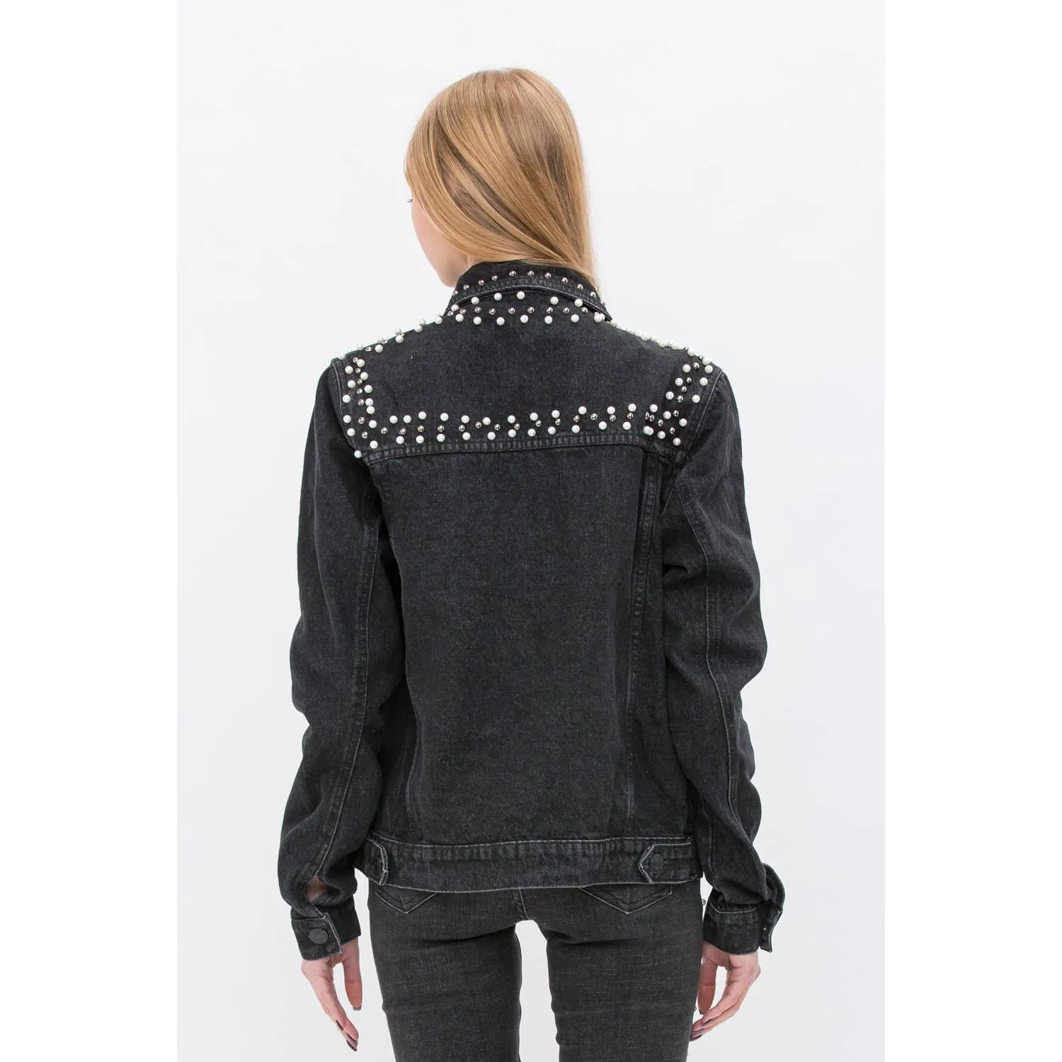 PEARL DEMIM JACKETS: BLACK / M