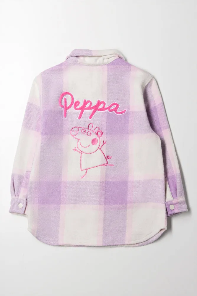 Peppa Pig Check Shacket Purple