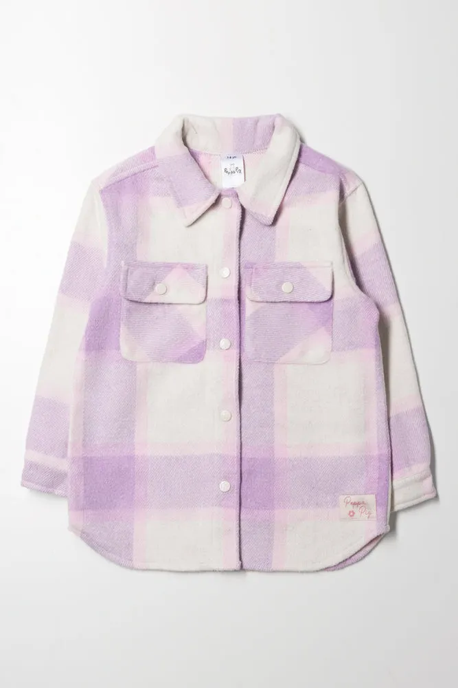 Peppa Pig Check Shacket Purple