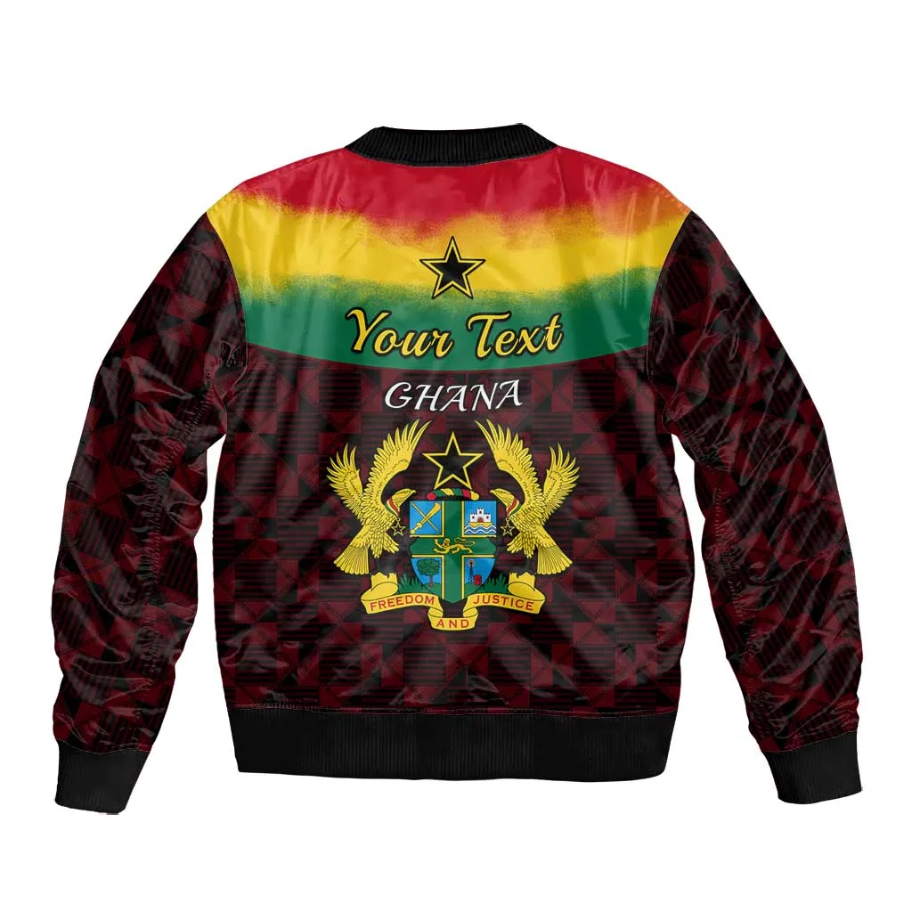 Personalised 1 July Ghana Republic Day Bomber Jacket African Pattern Mix Flag Unique Style LT14