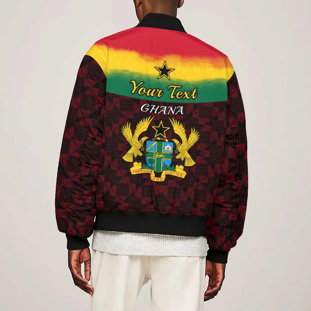 Personalised 1 July Ghana Republic Day Bomber Jacket African Pattern Mix Flag Unique Style LT14